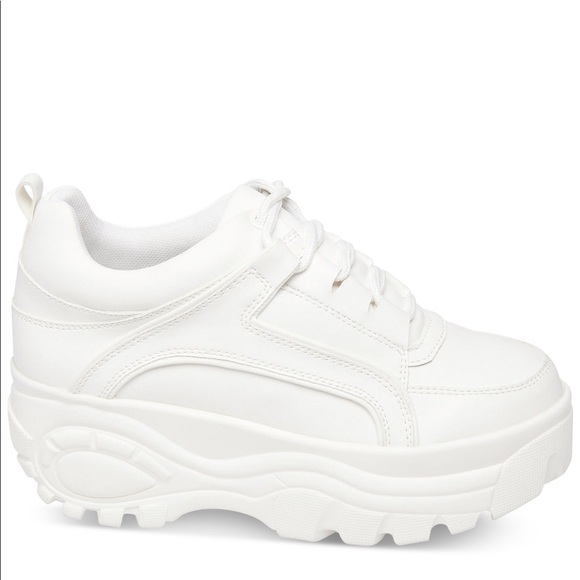 chunky platform white sneakers